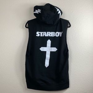 XO weeknd STARBOY cut off hoodie